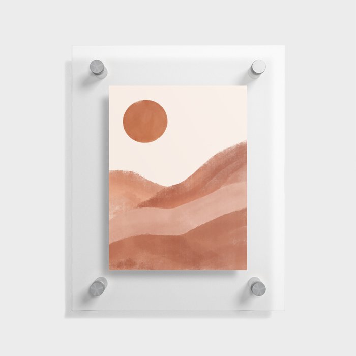 Pink Mountain Sunset Floating Acrylic Print