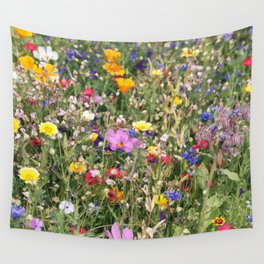 beautiful colorful meadow of wild flowers Wall Tapestry