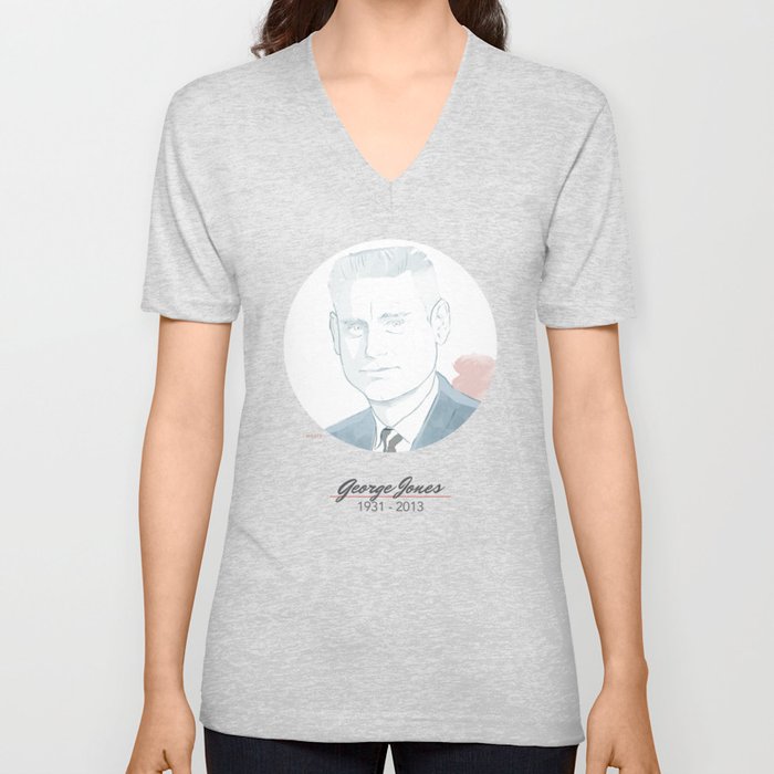 George Jones 1931-2013 V Neck T Shirt