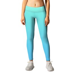 Gradient Blue AI Aqua Turquoise Mint Teal Pastel Azure Ombre Abstract Sea Sky Summer Pattern Leggings