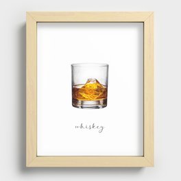 Whiskey Cocktail Painting | Watercolor Bar Art Recessed Framed Print