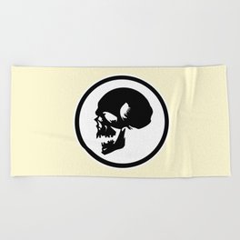 Human Skull Circular Symbol. Beach Towel
