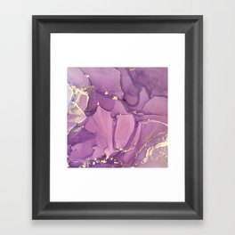 Purple  Glamour Alcohol Ink Marble Texture Framed Art Print