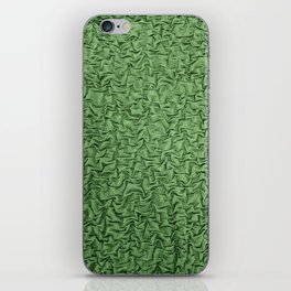 Vintage Green Ruched Fabric Texture iPhone Skin