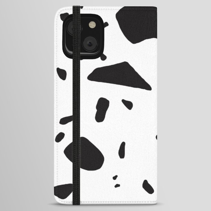 Terrazzo Basic White and Black iPhone Wallet Case