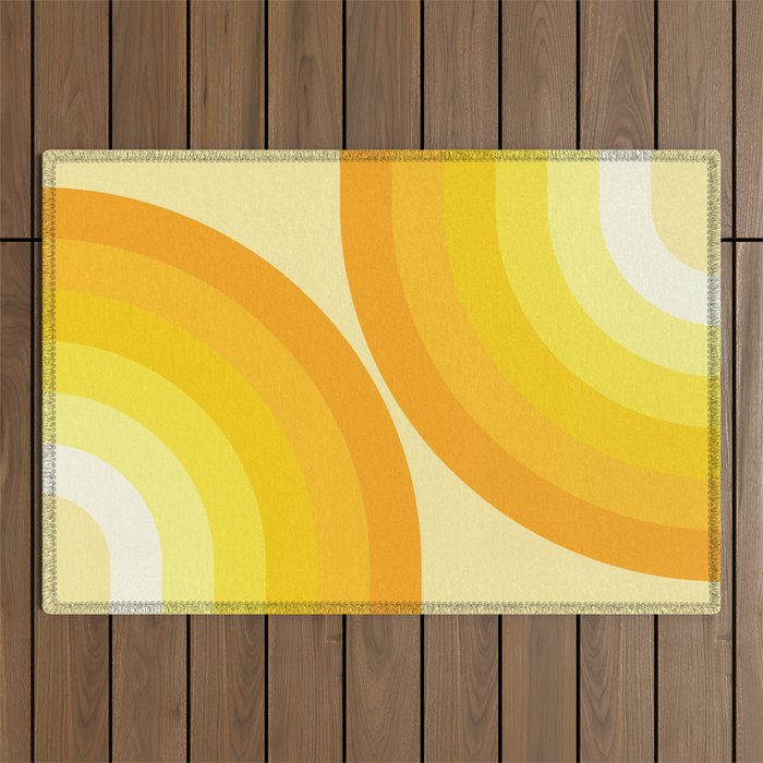 Mid Century Modern Geometric 95 in Mustard Yellow Shades (Rainbow