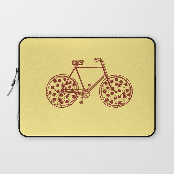 Bicycle with Pepperoni Pizza Tires Laptop Sleeve