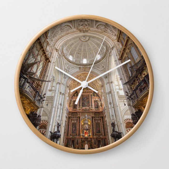 Spain Photography - Inside A Mosque In Córdoba Wall Clock