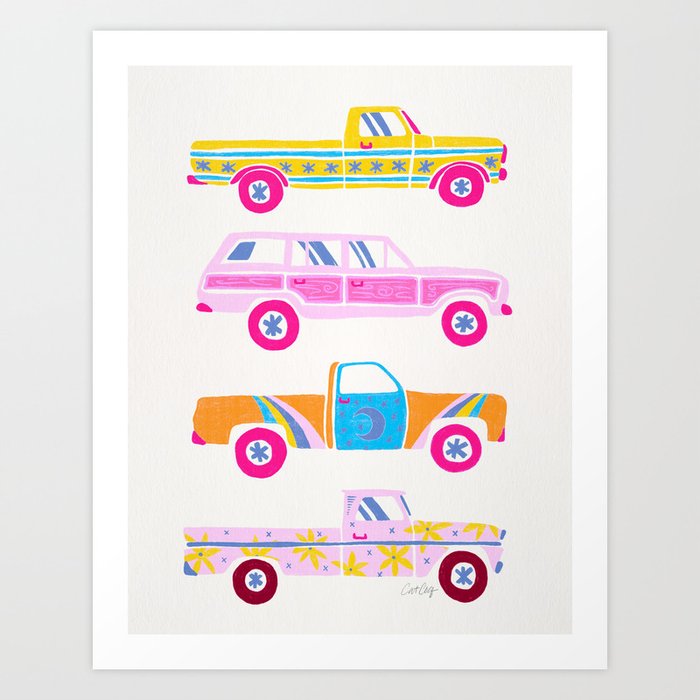 Retro Roads – Candy Palette Art Print