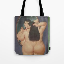Woman In Front Of A Mirror - Fernando Botero Tote Bag