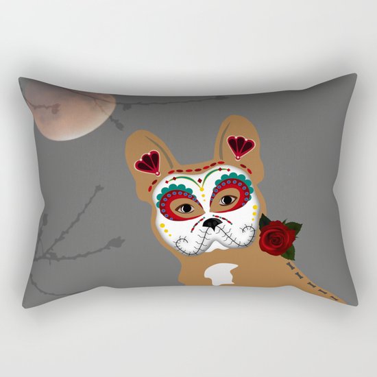 Frenchie Sugar Cream Rectangular Pillow