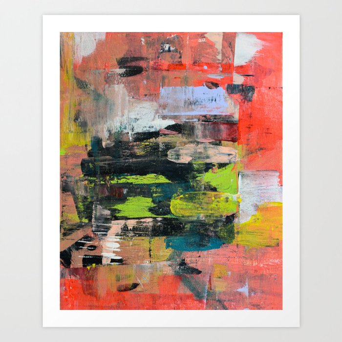 Exploration: A colorful abstract fine art design with pink and neon by Alyssa Hamilton Art Art Print