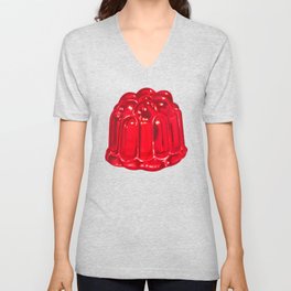 Red Jello Mold Pattern - White V Neck T Shirt