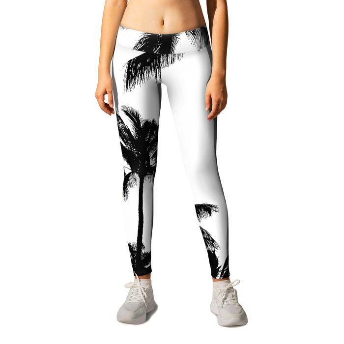 Palm Trees B W Leggings