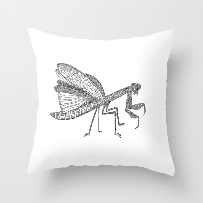 Mantis, One Liner. Throw Pillow