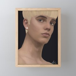 boy with a pearl earring Framed Mini Art Print