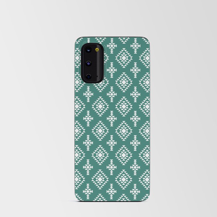 Green Blue and White Native American Tribal Pattern Android Card Case