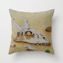Dragon Fossil With Jewels Throw Pillow