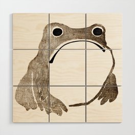 Unimpressed Frog Meika Gafu by Matsumoto Hoji 1814 - Frog Wood Wall Art