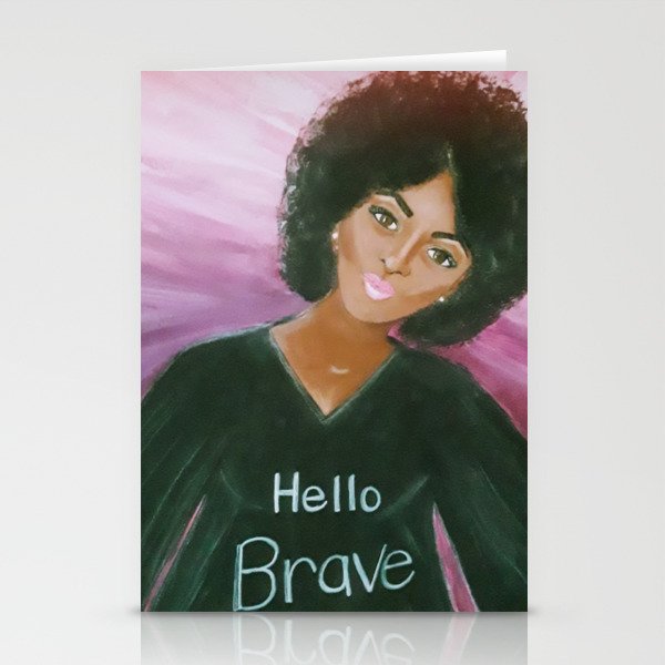 Hello Brave with Background Stationery Cards