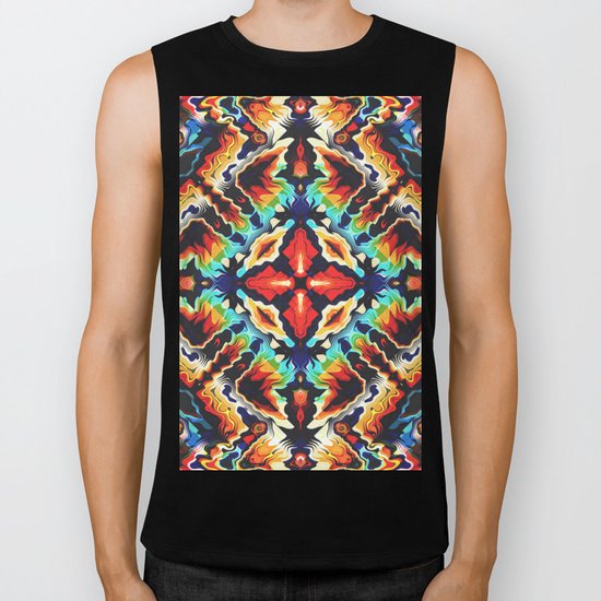 Ornate Geometric Colors Biker Tank