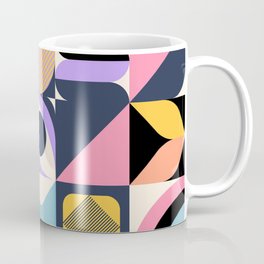Colorful Mid-Century Block Pattern Coffee Mug