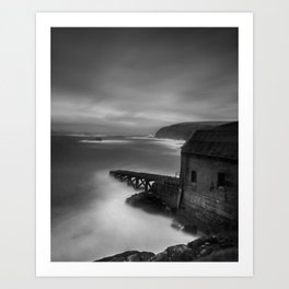 The Old Lifeboat Station on The Lizard Peninsula, Cornwall, UK Art Print | Black And White, Dramatic Landscape, Lizard Peninsula, Kernow, Runway, Lizard Point, The Lizard, Lifeboat Station, Slip, Wet 