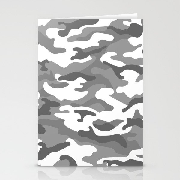 Camouflage Pattern Grey Stationery Cards