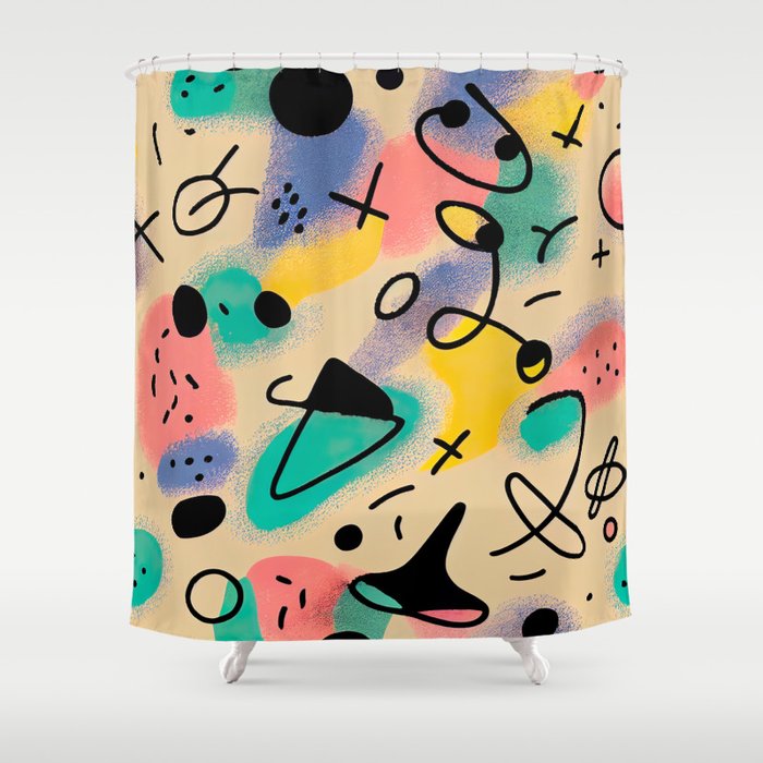Pastel Miró 1992 Shower Curtain