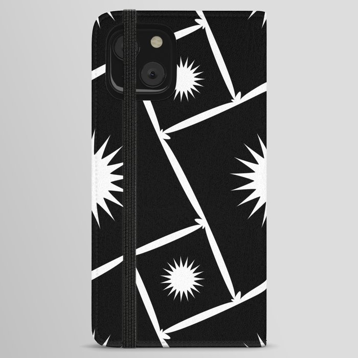 Black and White Sun iPhone Wallet Case