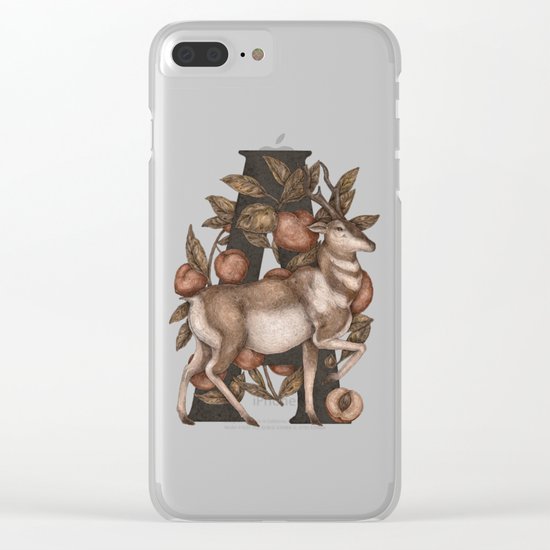 Letter A: Antelope & Apricots Clear iPhone Case
