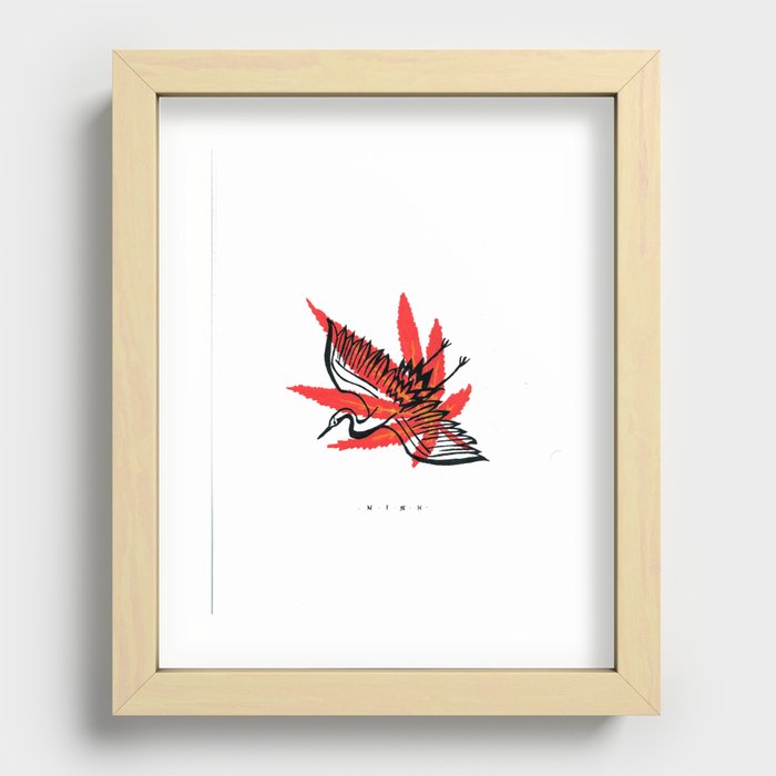 The Crane of the Maple Recessed Framed Print