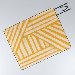 Abstract Shapes 222 in Mustard Yellow shades Picnic Blanket
