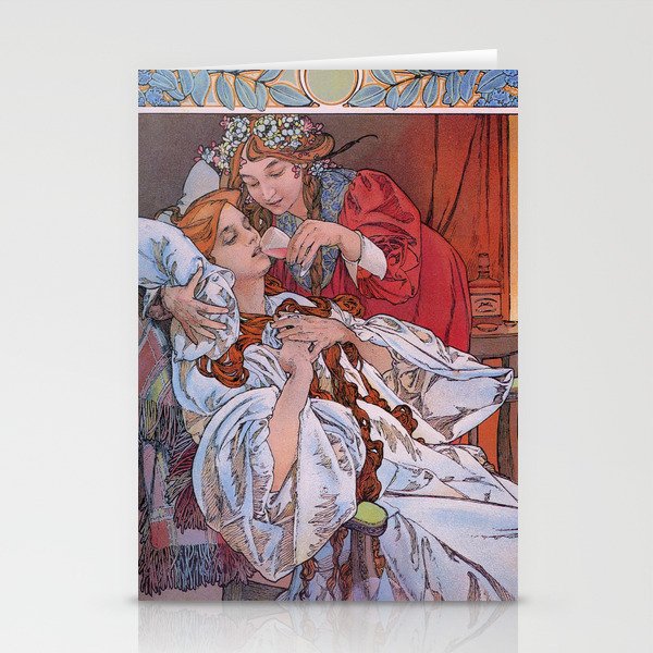 alfons mucha Stationery Cards