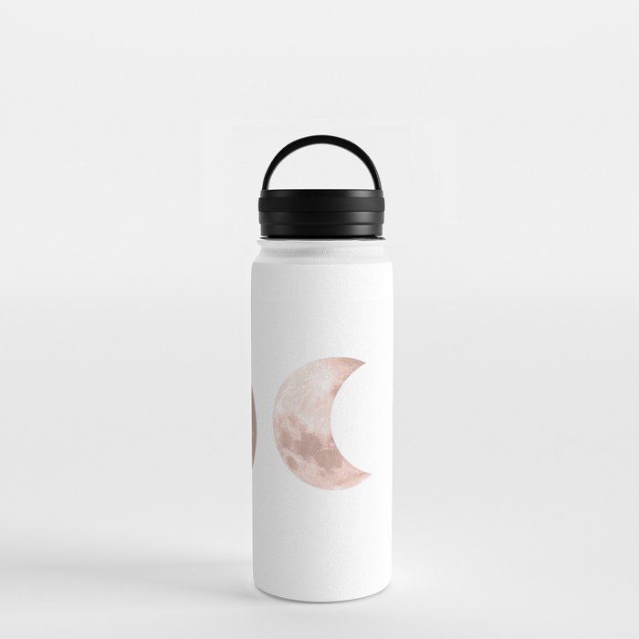 Pink Moon on White Water Bottle