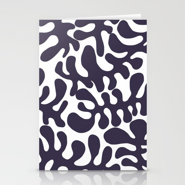 Violet Matisse cut outs seaweed pattern on white background Stationery Cards