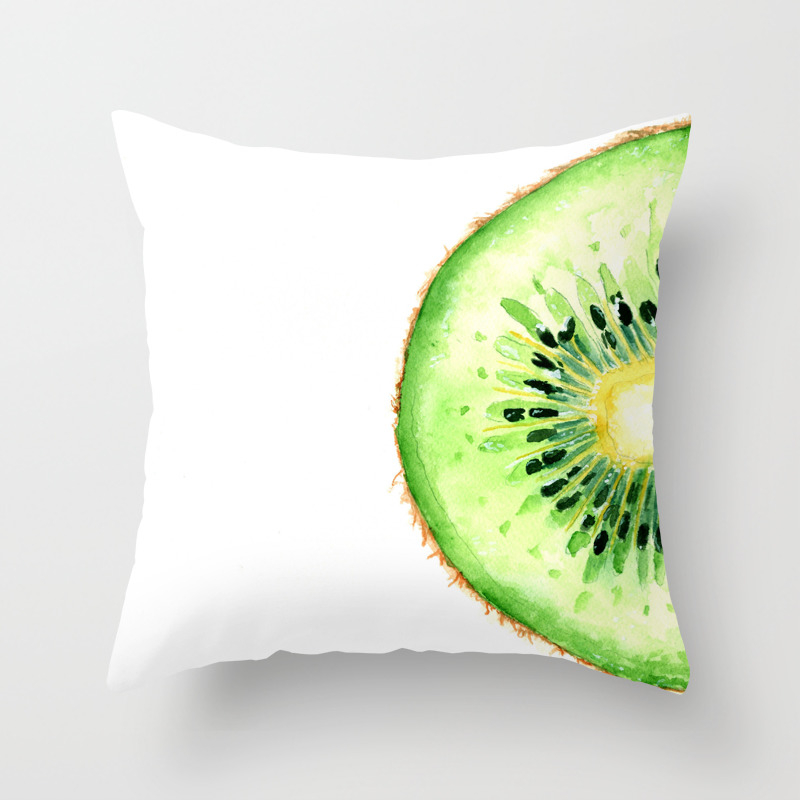 Tutti Frutti Kiwi Throw Pillow By Feelingartsy Society6