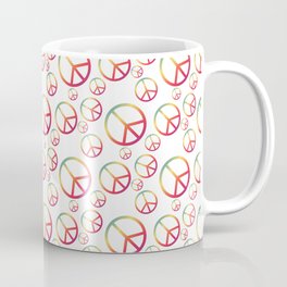 Rainbow Peace Sign Symbols Pattern Coffee Mug