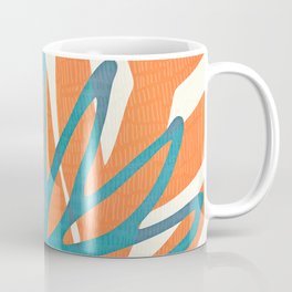 Mid Century Nature Print / Teal and Orange Coffee Mug