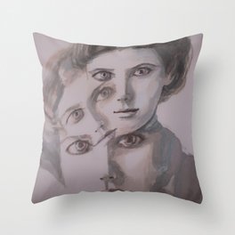 watercolor portrait of the Spirits in Her Head Throw Pillow