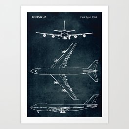 BOEING 747 - First flight 1969 Art Print