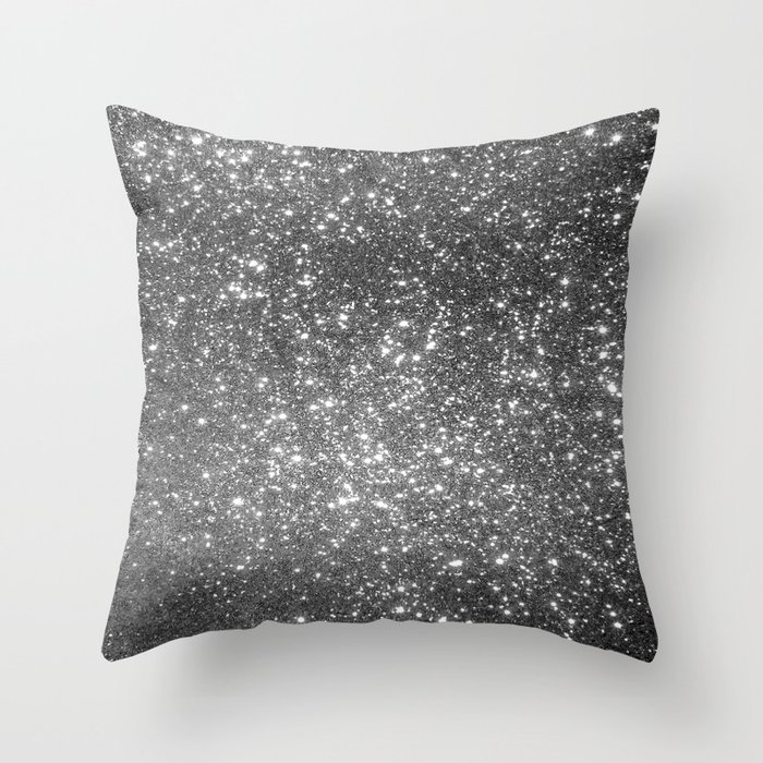 Silver Glitter Trendy Collection Throw Pillow
