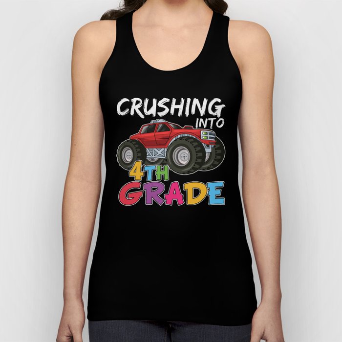 Crushing Into 4th Grade Monster Truck Tank Top