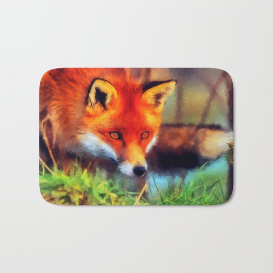 Watercolor Fox Bath Mat