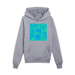 Triangular Rainbow Abstract Collage Green and  Blue Version Kids Pullover Hoodies