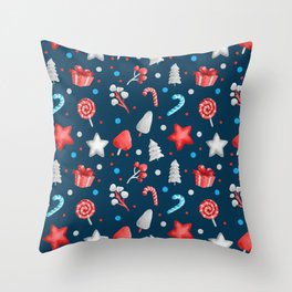 Gifts And Stars Holiday Collection Throw Pillow