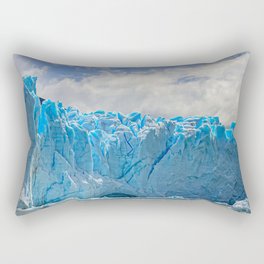 Argentina Photography - Blue Glacier Falling Into Water Rectangular Pillow
