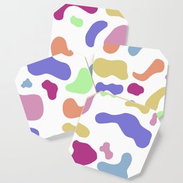 Fun Multi-Colored Abstract Blob Pattern Coaster