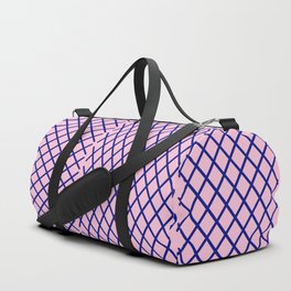 Pink and Blue Cross-Hatch Patch Pattern Duffle Bag