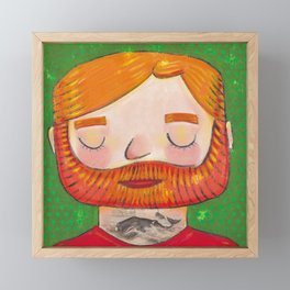 Tattooed Bearded Ginger Man Framed Mini Art Print